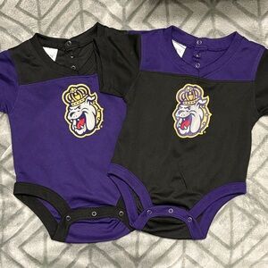 JMU Dukes baby onesies